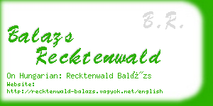balazs recktenwald business card
